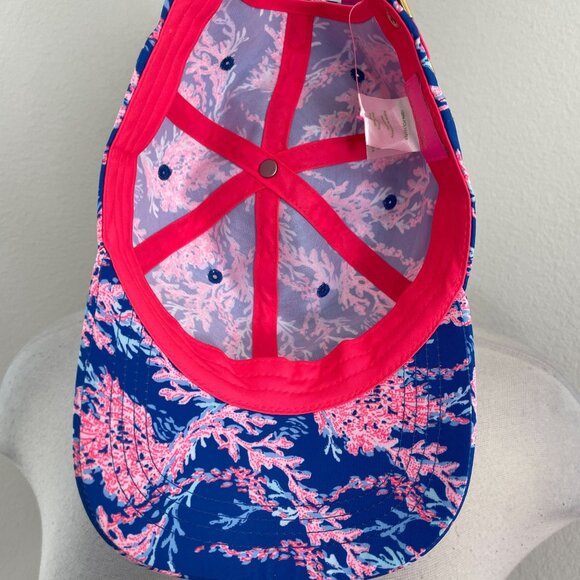 NEW Lilly Pulitzer Womens Run Around Baseball Hat Borealis Blue Cap Adjustable - Picture 8 of 13